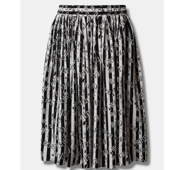 Torrid NWT Warner Bros Beetlejuice Midi Challis Skater Skirt - Picture 3 of 6